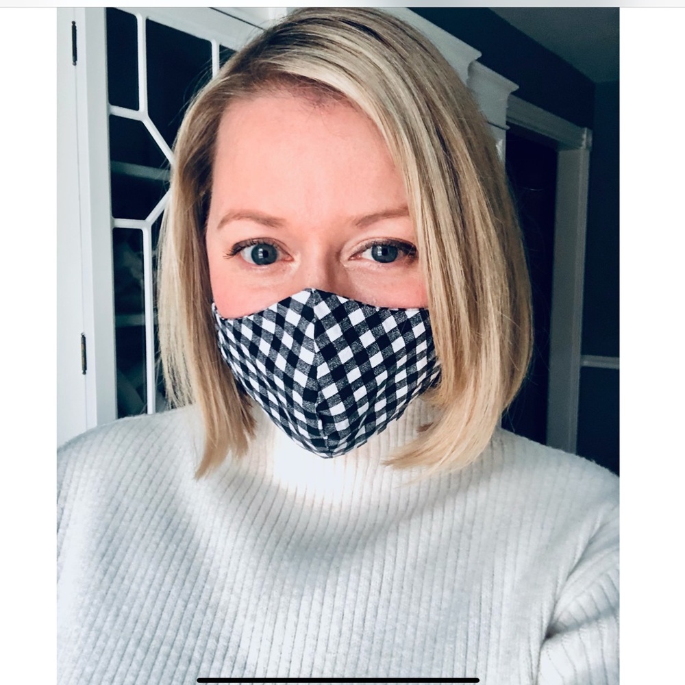 NIP black & white Gingham Check Mask